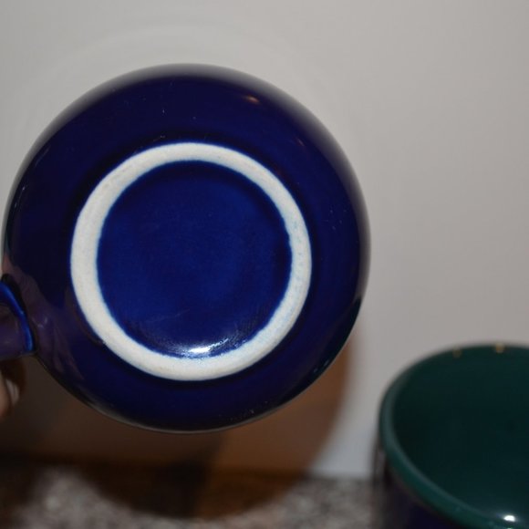 Handmade Pottery Clay 2 Cups Blue / Green - Picture 3 of 5